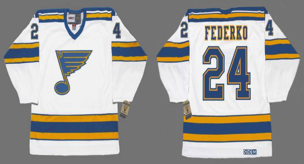 2019 Men St.Louis Blues #24 Federko white CCM NHL jerseys